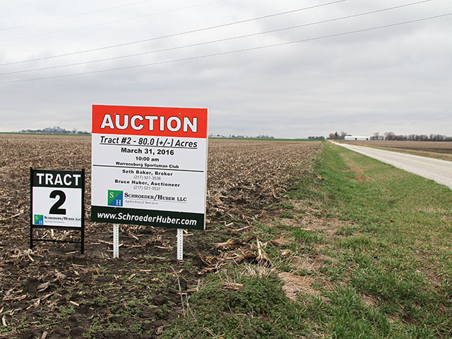 Experts say it takes top-quality ground and financially strong neighbors to generate eye-popping auction valuations. Most land sales don&#039;t end up that way. (DTN photo by Pam Smith)